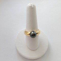 Bague avec Perle Noire de TAHITI