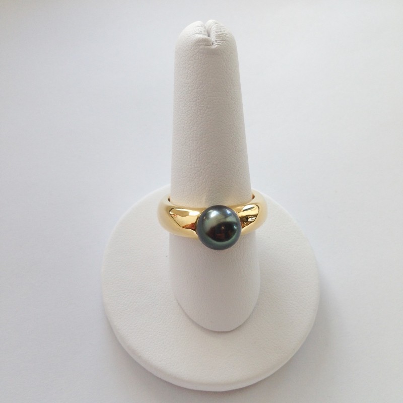 Bague avec Perle Noire de TAHITI