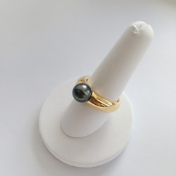 Bague avec Perle Noire de TAHITI