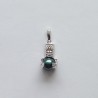 Pendentif TIKI en Argent 925 avec Perle Noire de TAHITI